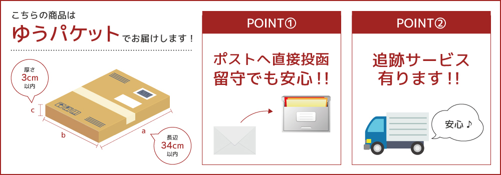 この商品はゆうパケットによる配送となります
