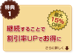継続することで割引率UPでお得に